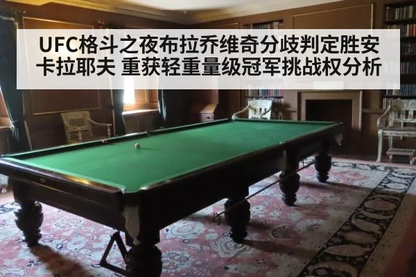 UFC格斗之夜布拉乔维奇分歧判定胜安卡拉耶夫 重获轻重量级冠军挑战权分析